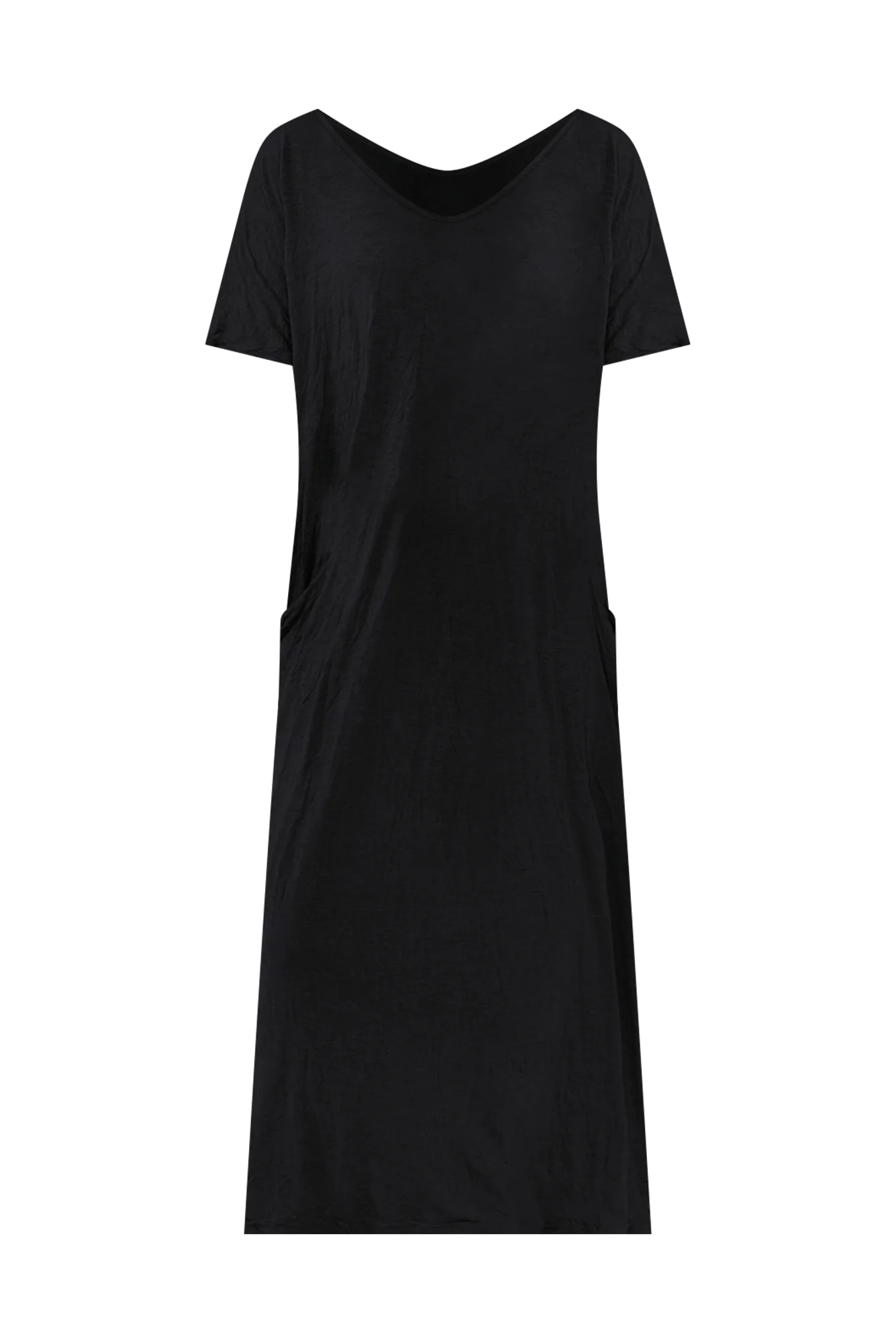 Travel Black Crinkle Cotton Maxi Dress