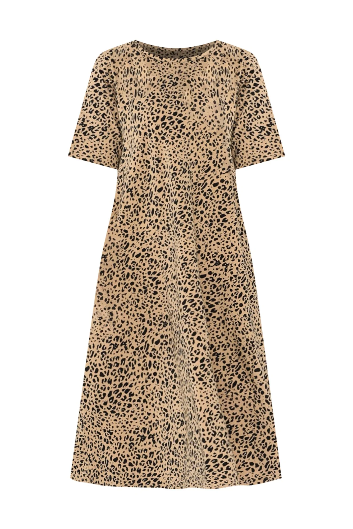 Bronte Brown Leopard Cotton Tee Dress