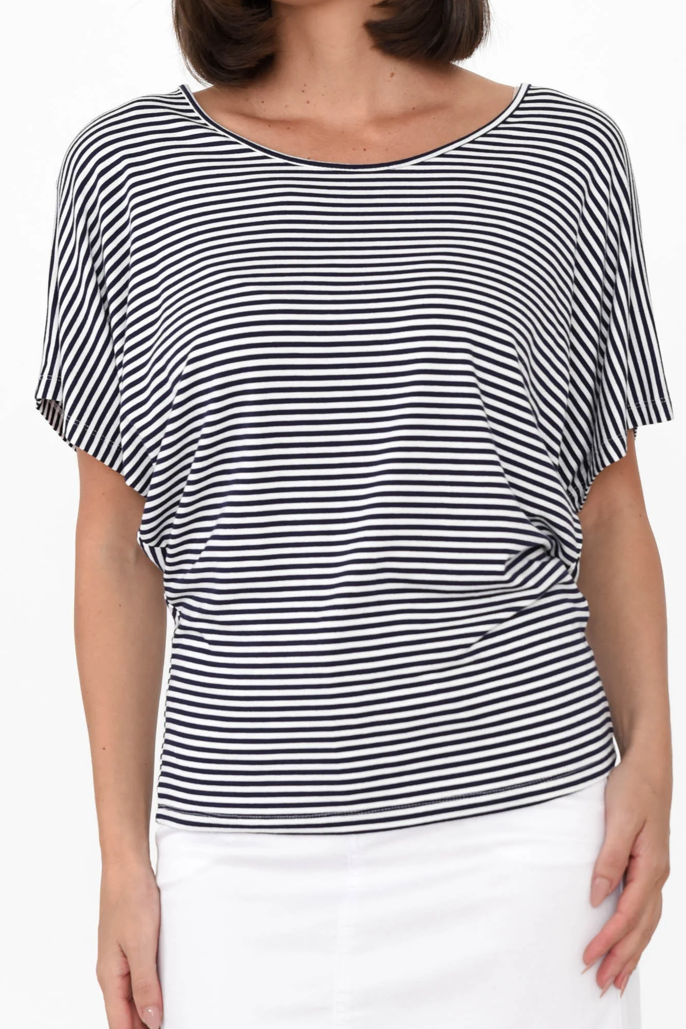 Navy and White Stripe Maui Tee