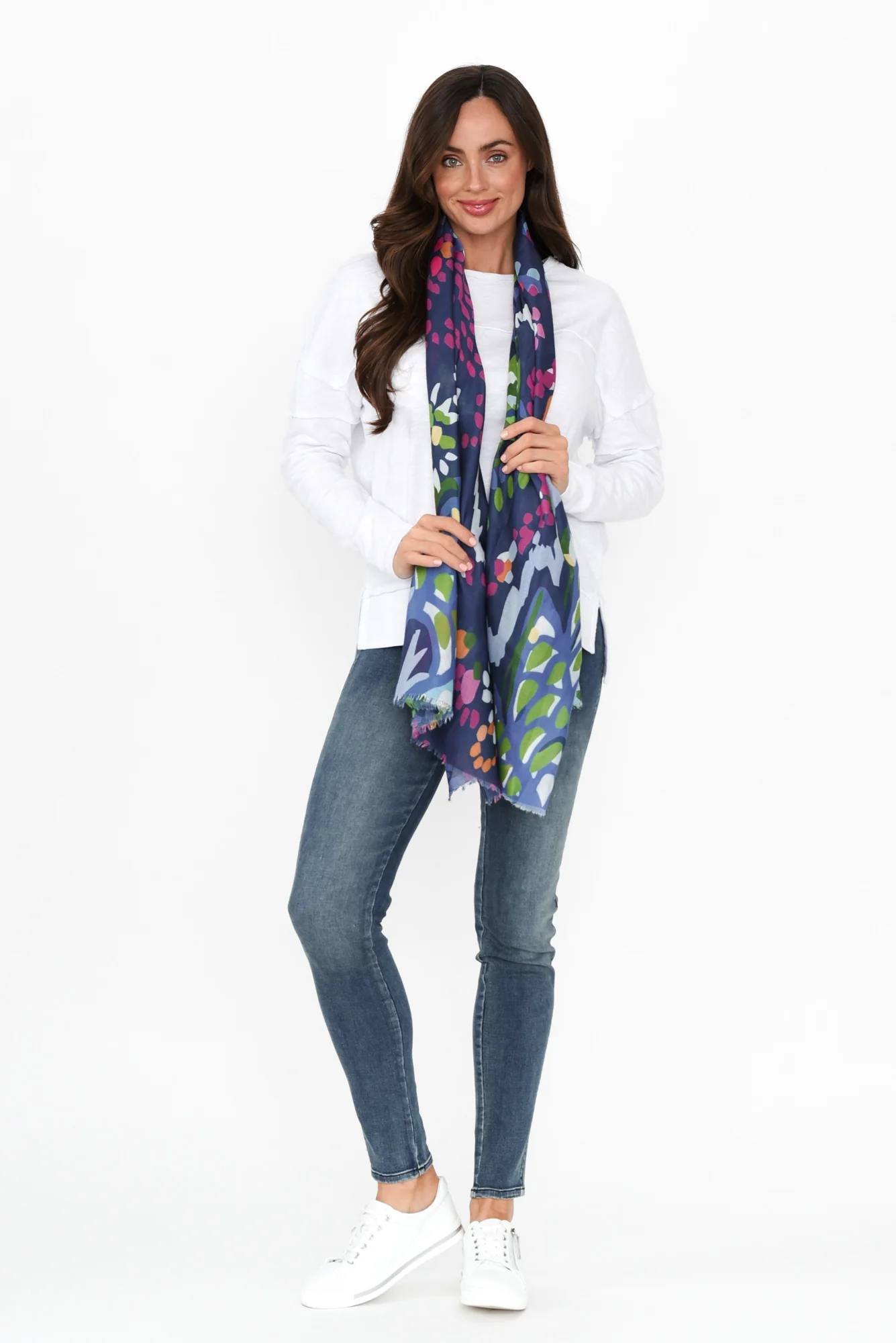 Ari Blue Abstract Scarf