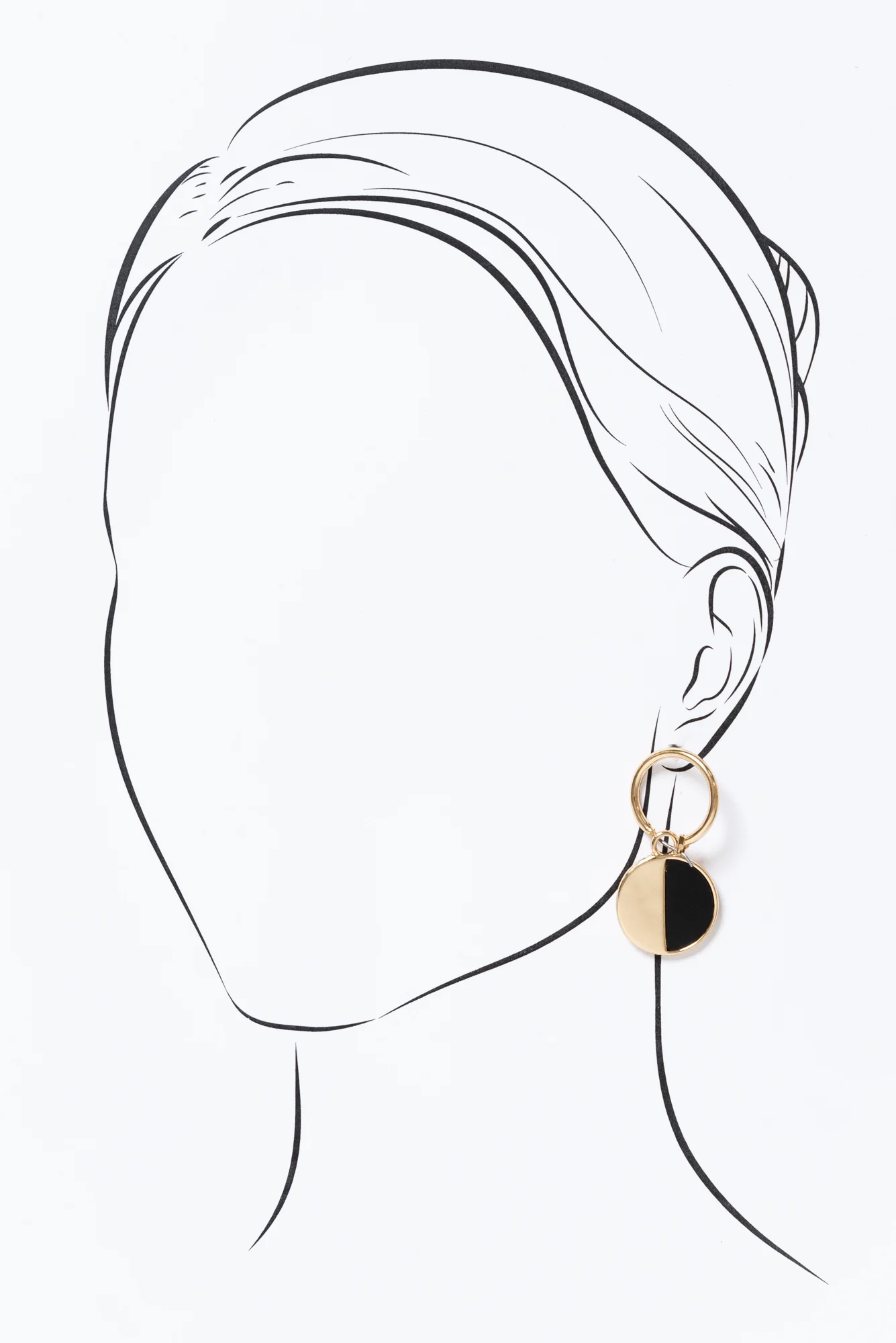 Isola Black Half Pendant Earrings