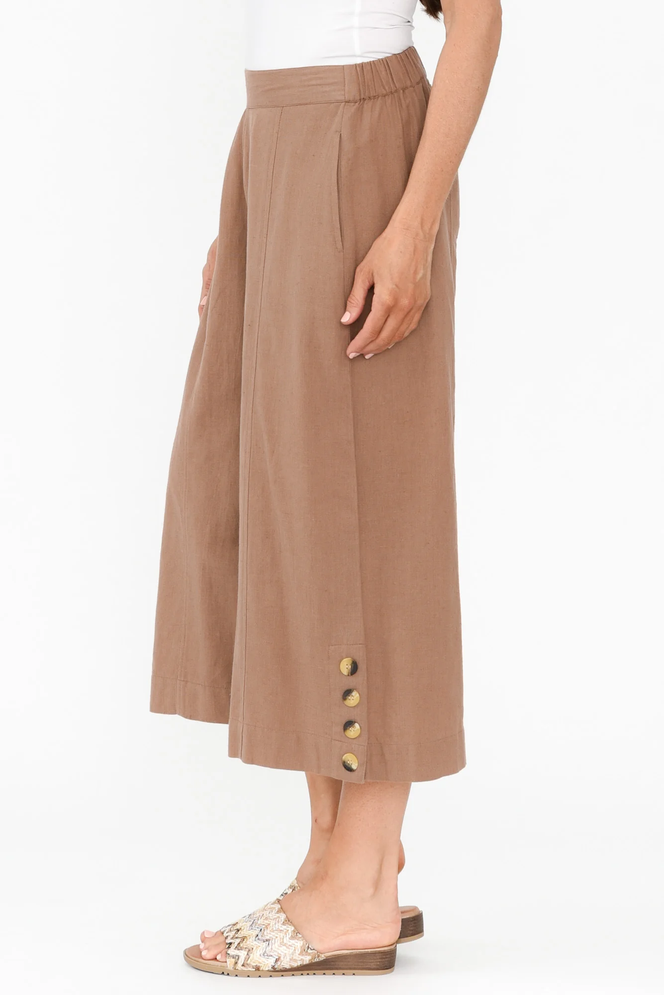 Kishan Mocha Cotton Blend Pants