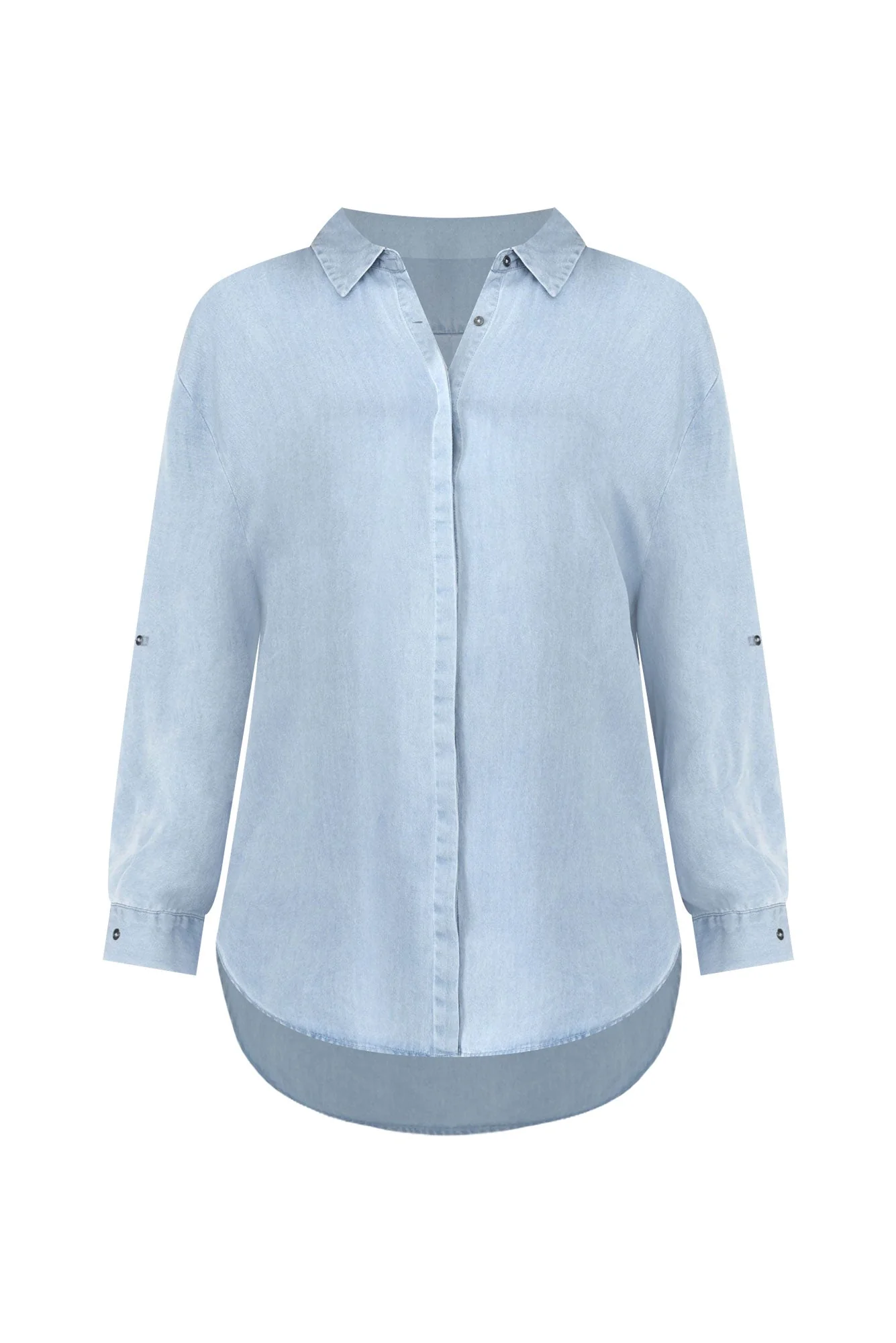 Jenaya Blue Chambray Collared Shirt