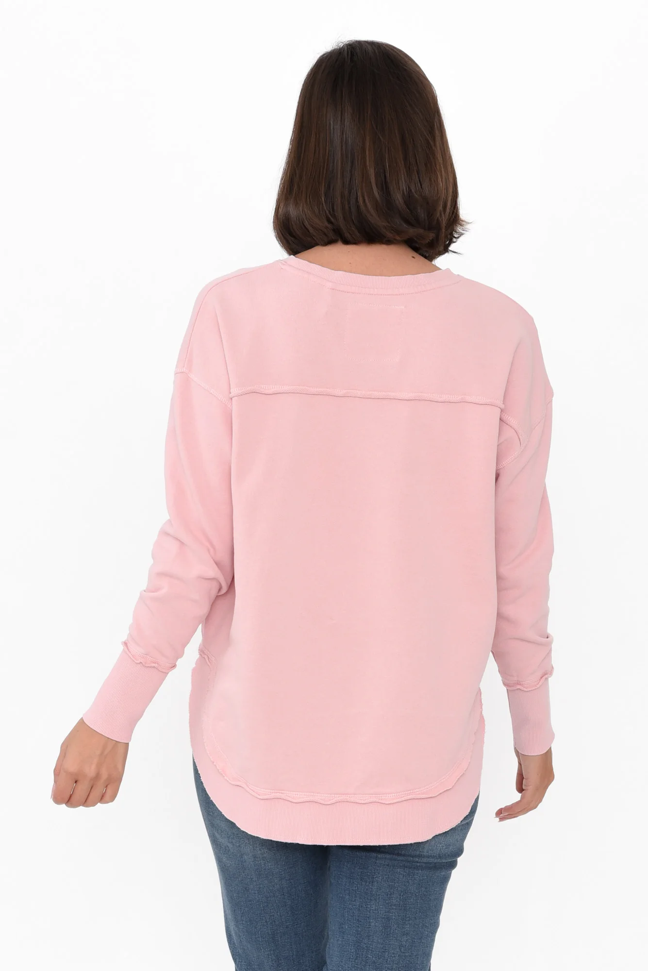 Delilah Blush Cotton Crewneck Jumper