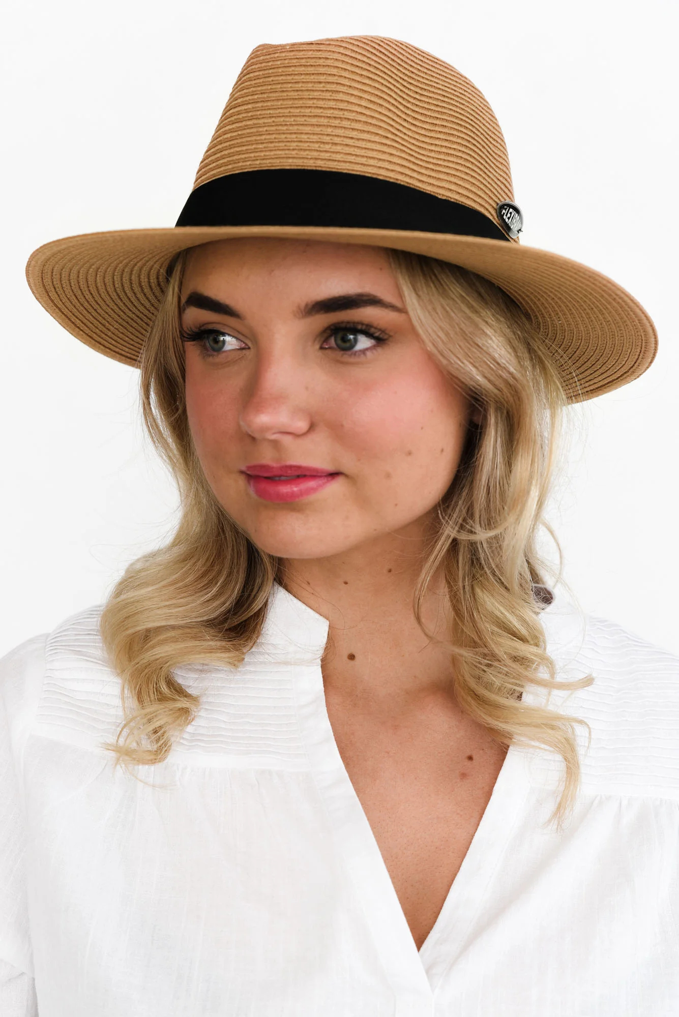 Caramel Wide Brim Travel Fedora