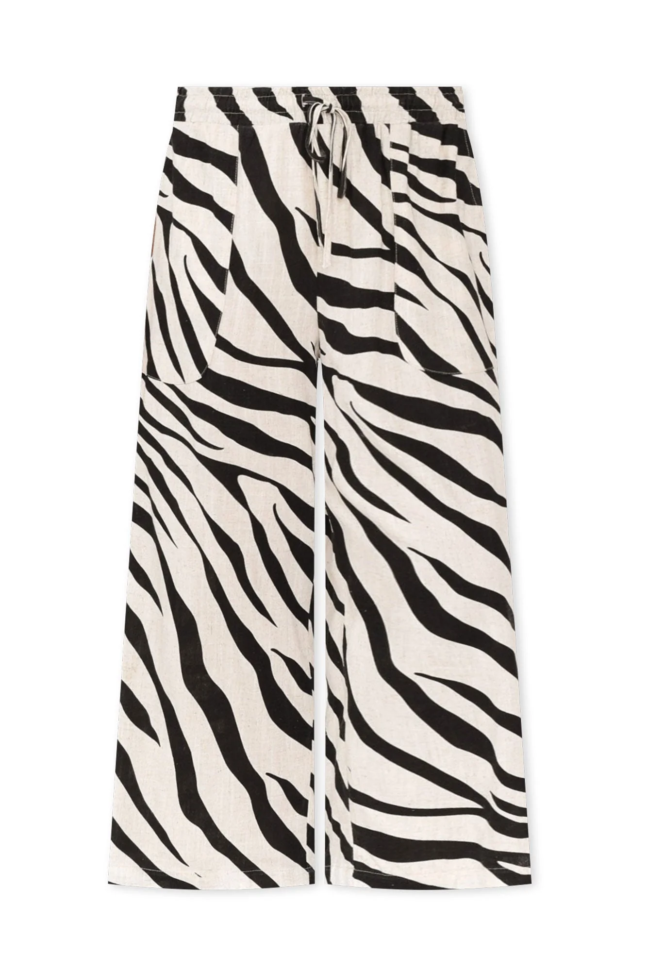 Minnelli Black Zebra Linen Cotton Pants