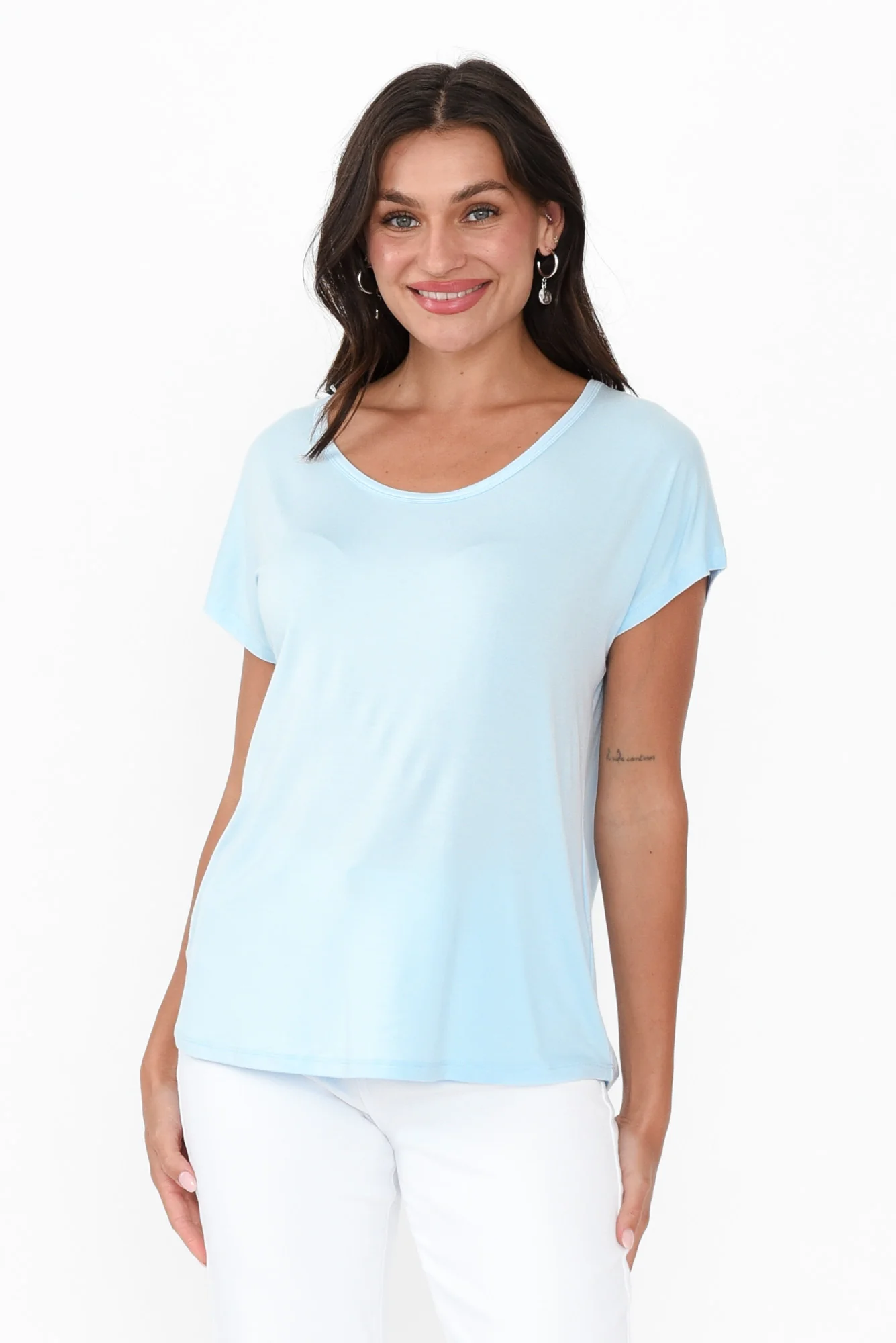 Eadie Light Blue Bamboo Top