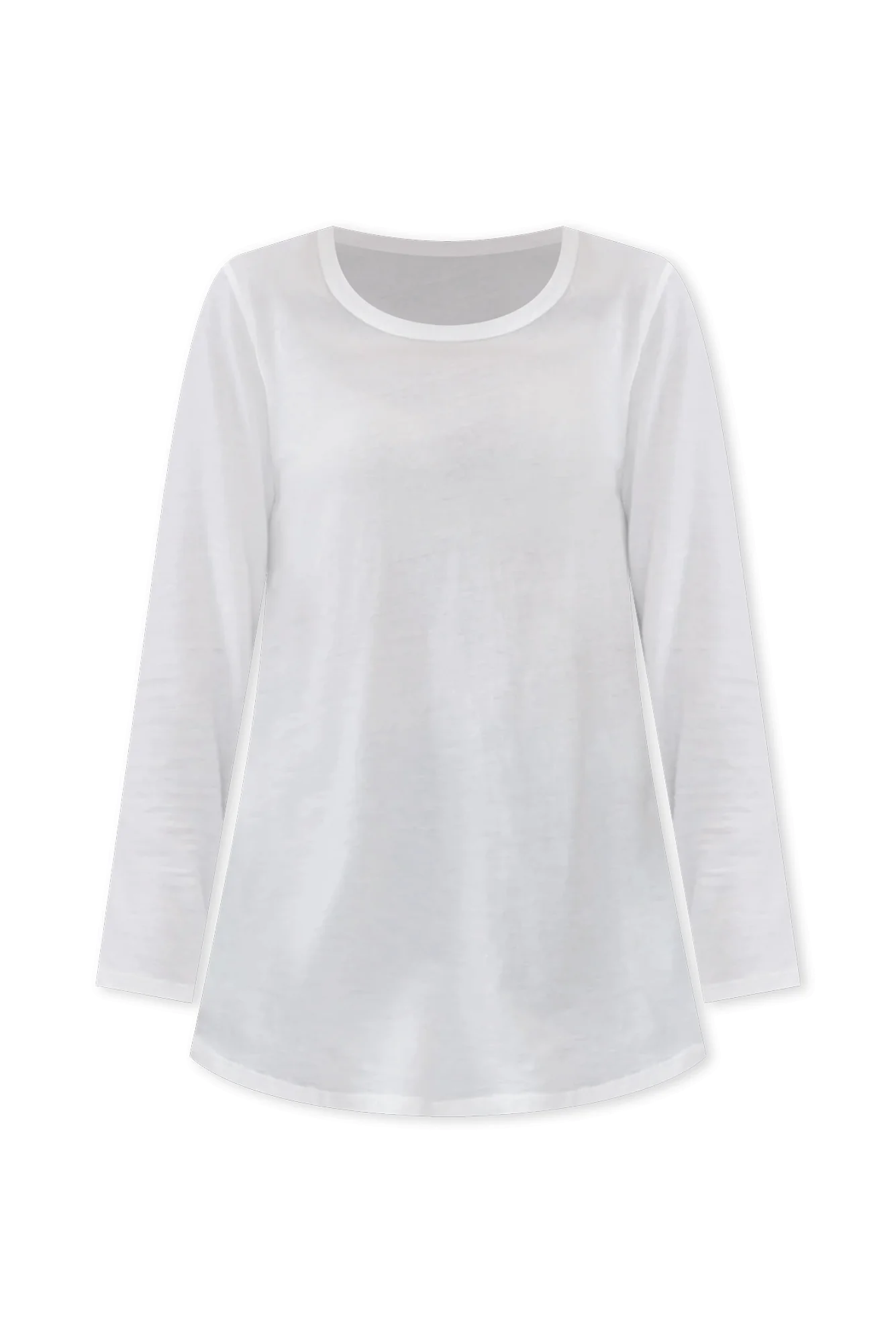 Megan White Cotton Long Sleeve Top