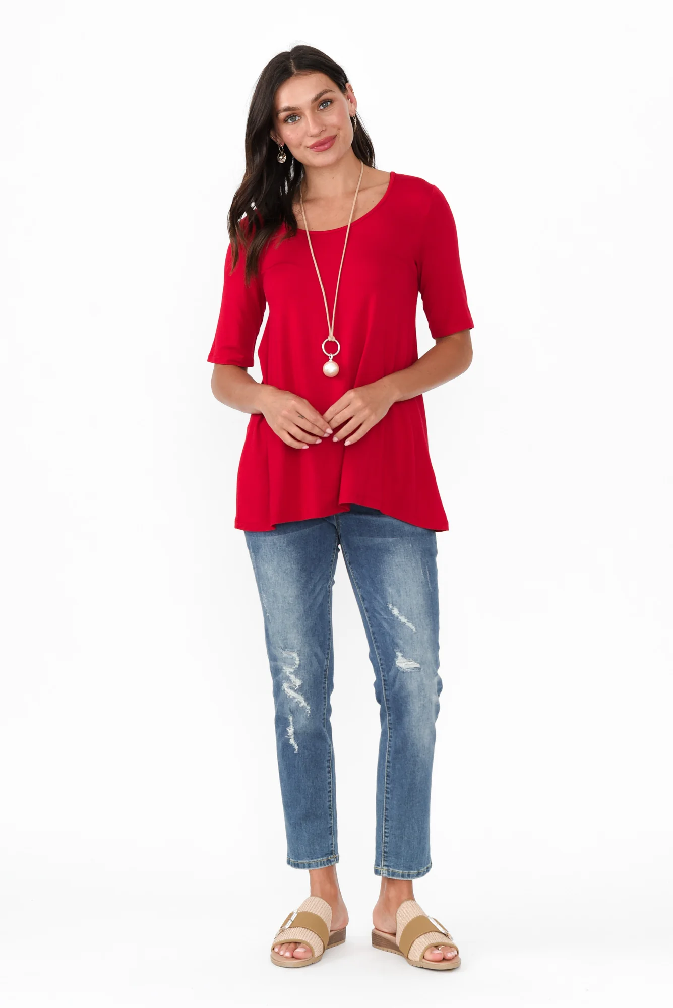 Carter Cherry Bamboo Tunic Top