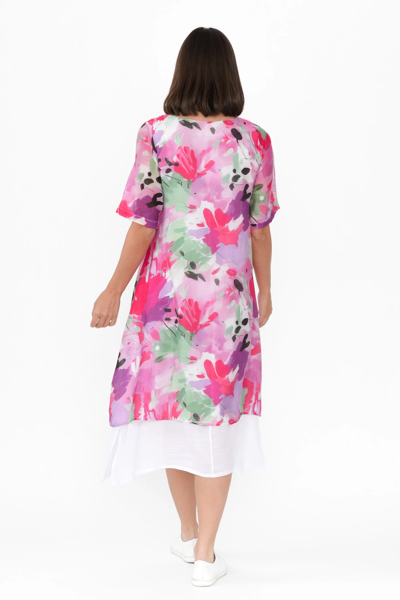 Nala Pink Floral Layers Dress