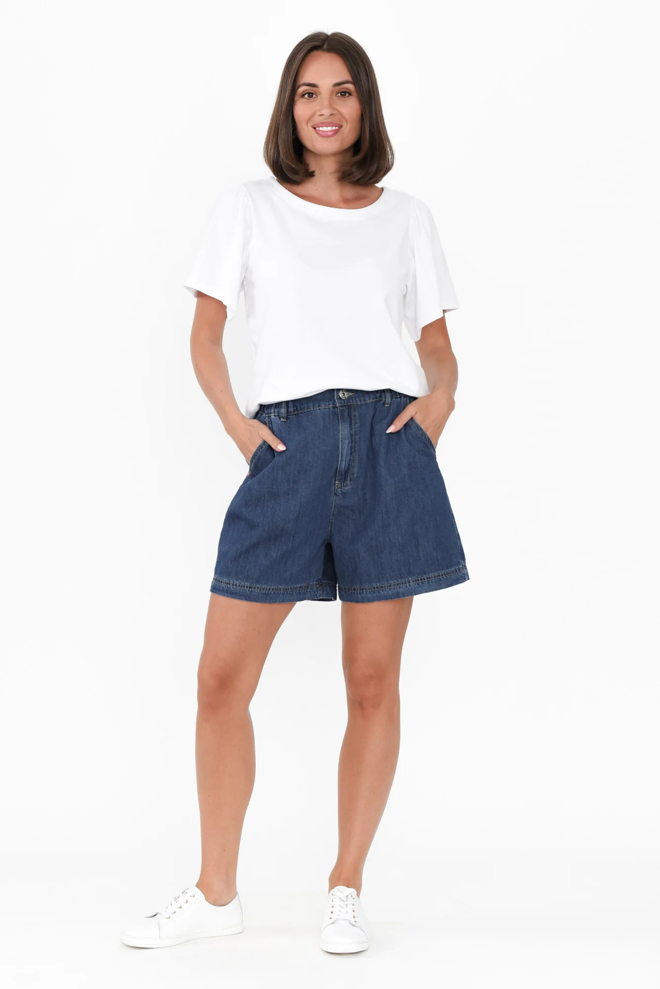 Matilda Dark Blue Denim Stretch Shorts