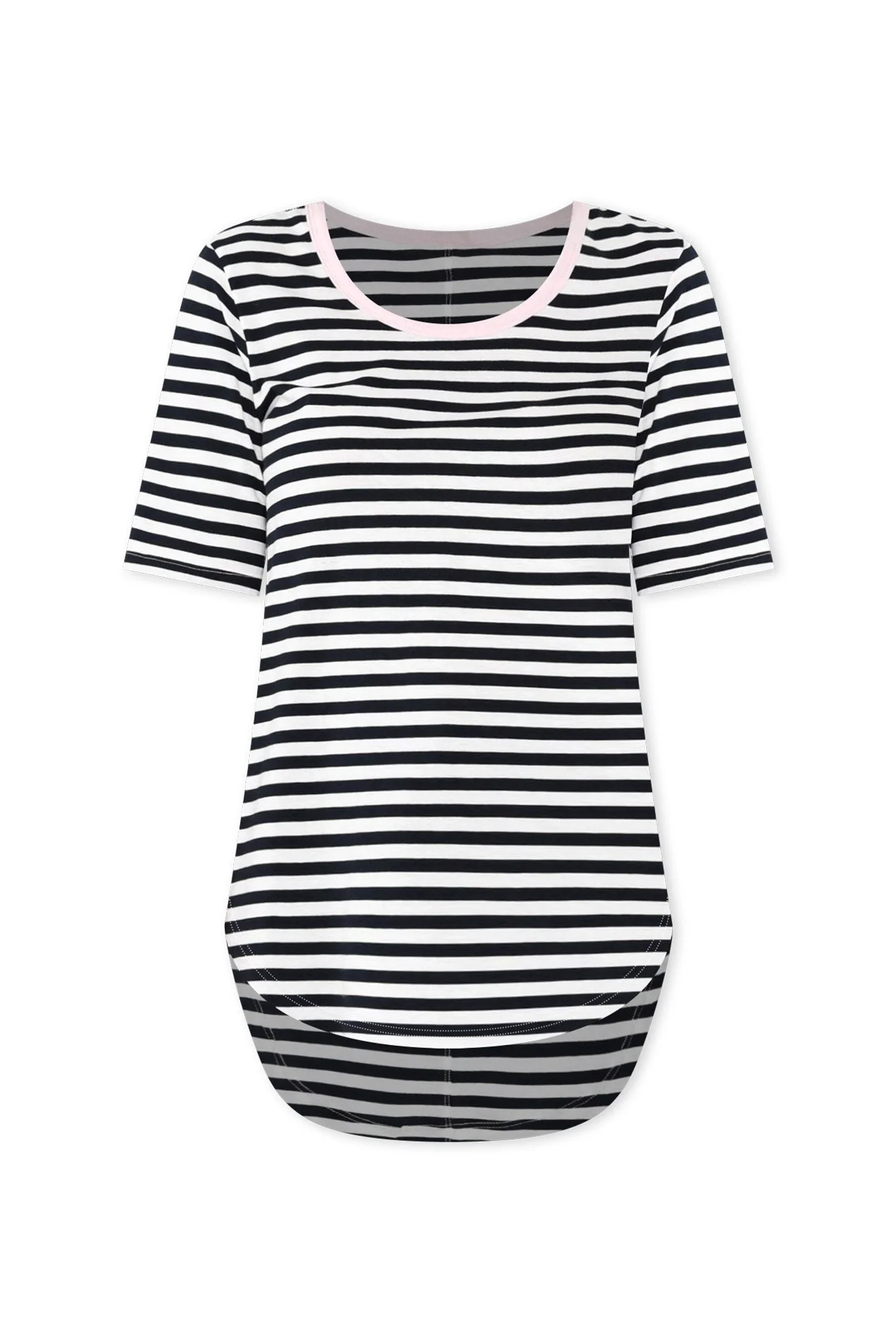 Ariana Navy Contrast Cotton Tee