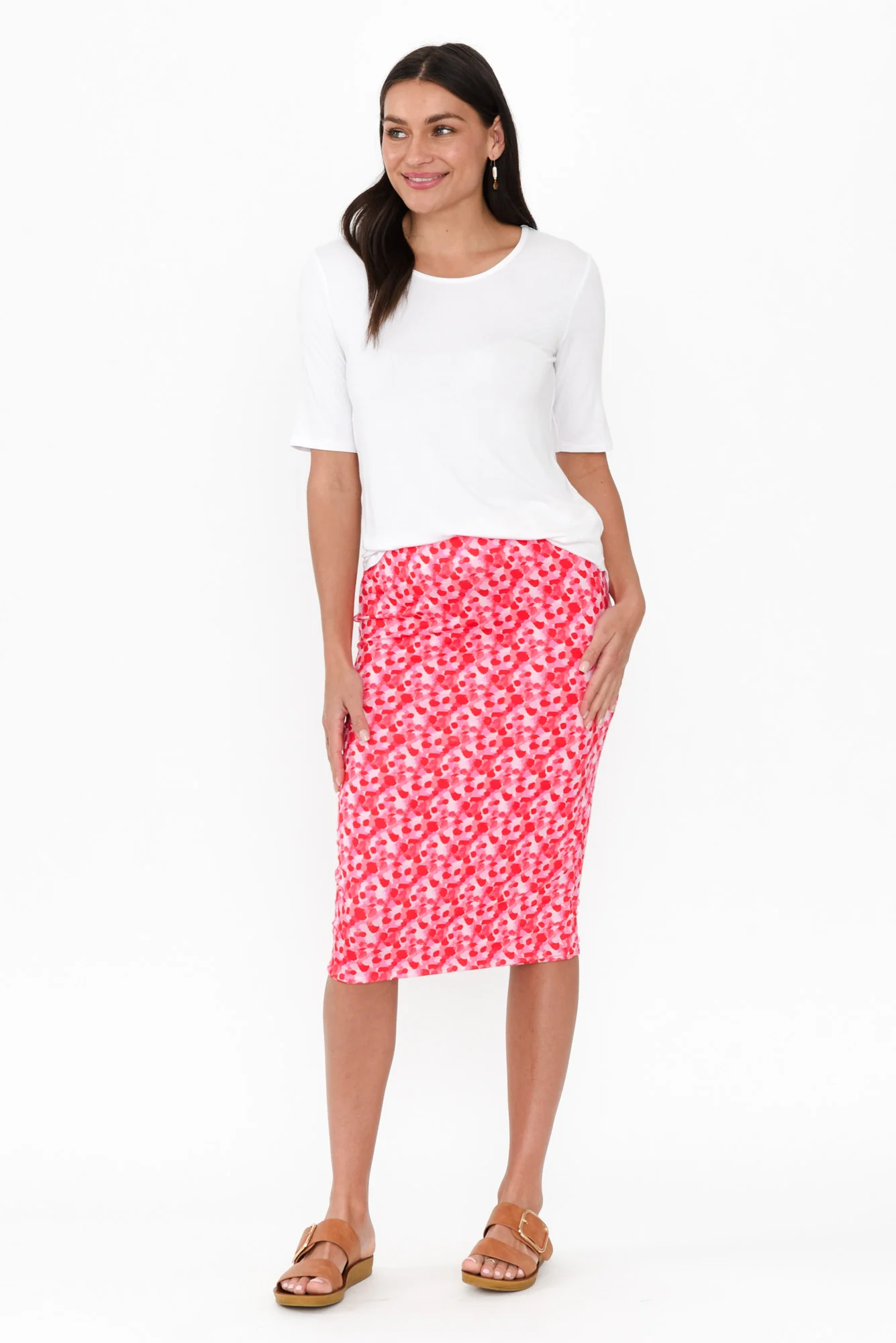 Cara Pink Spot Bamboo Blend Tube Skirt