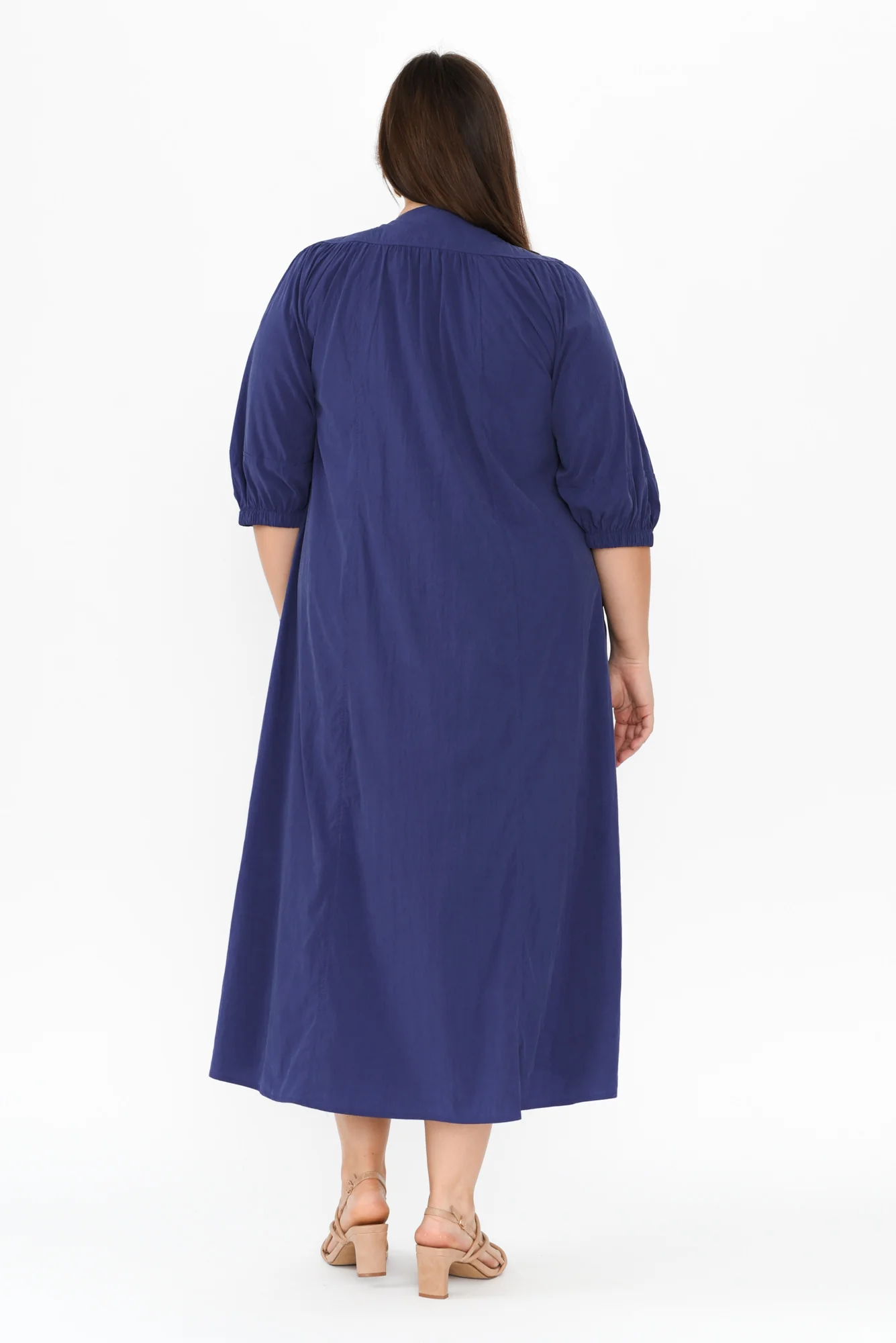 Nellie Blue Pocket Midi Dress