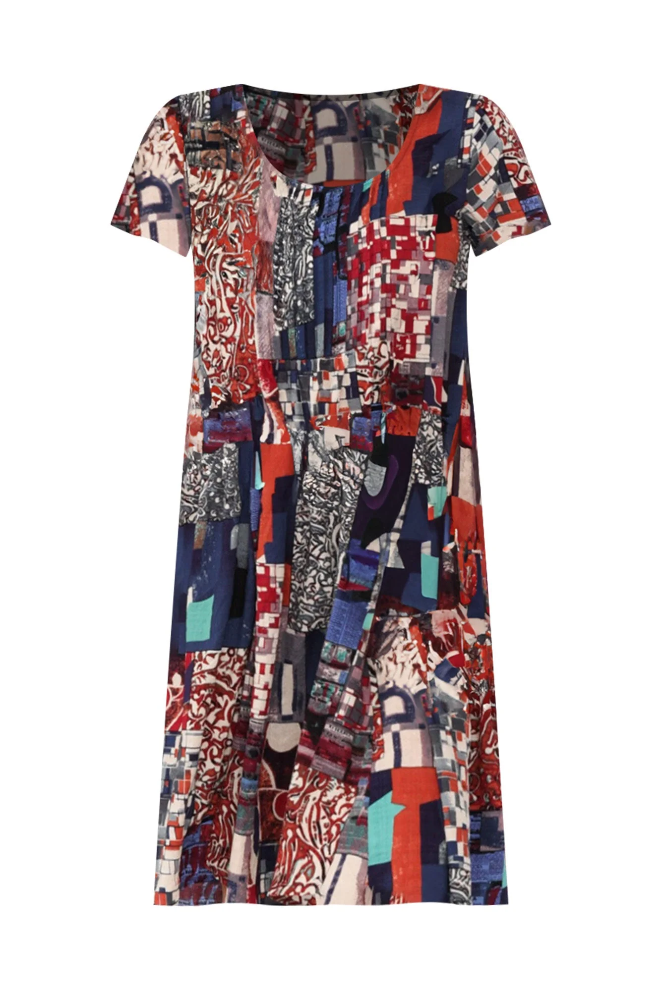 Hanoi Navy Abstract Cotton Blend Dress