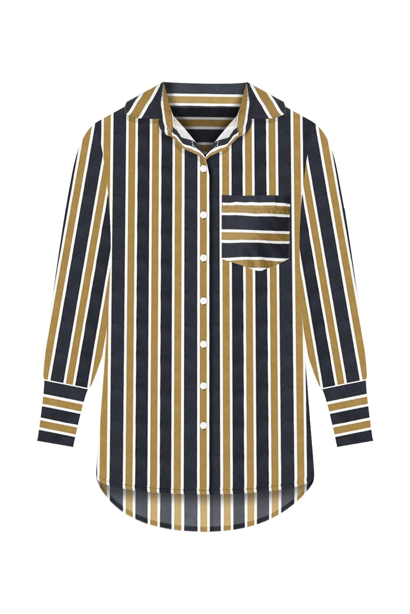 Kerry Navy Stripe Cotton Shirt