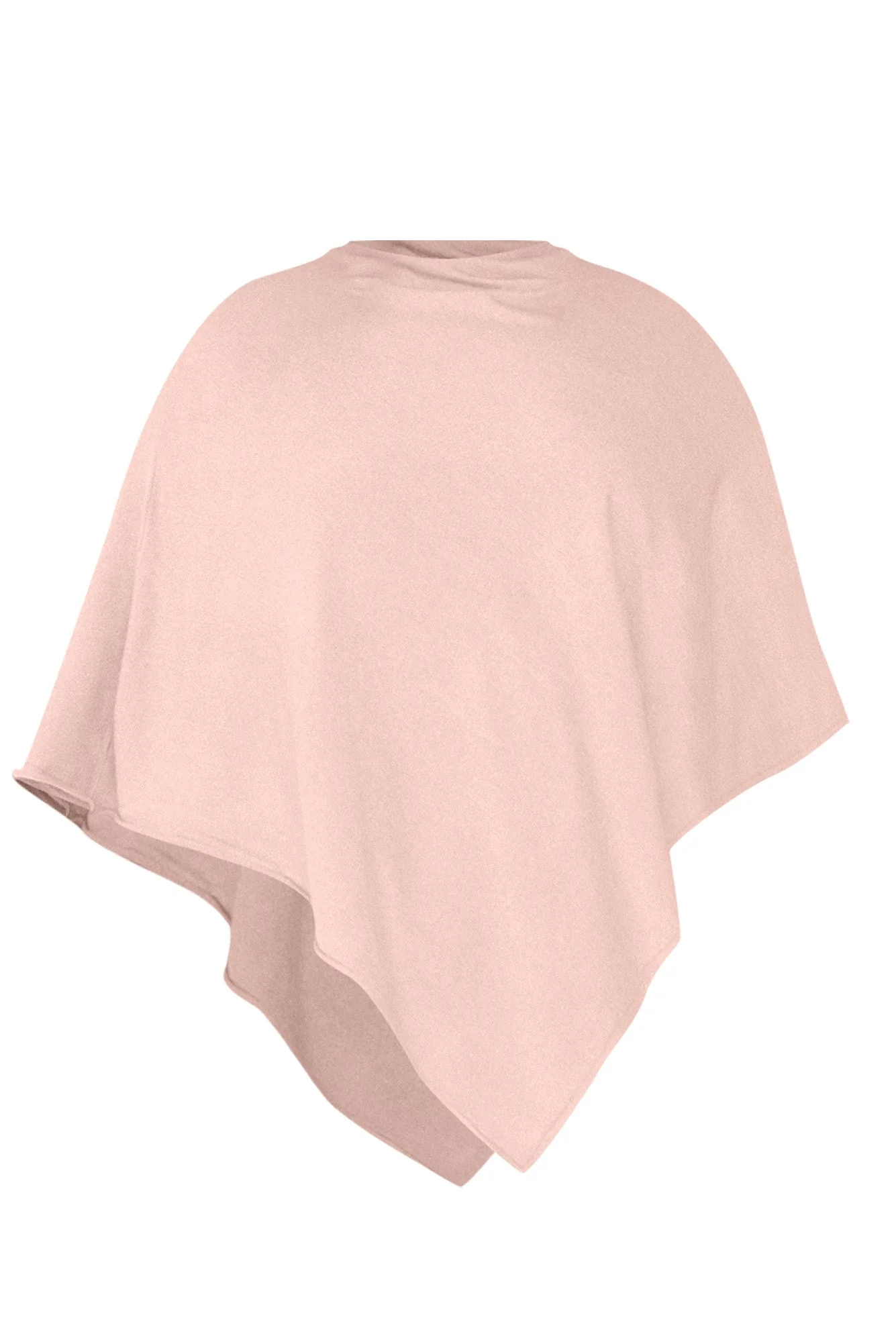 Amy Light Pink Wool Blend Poncho