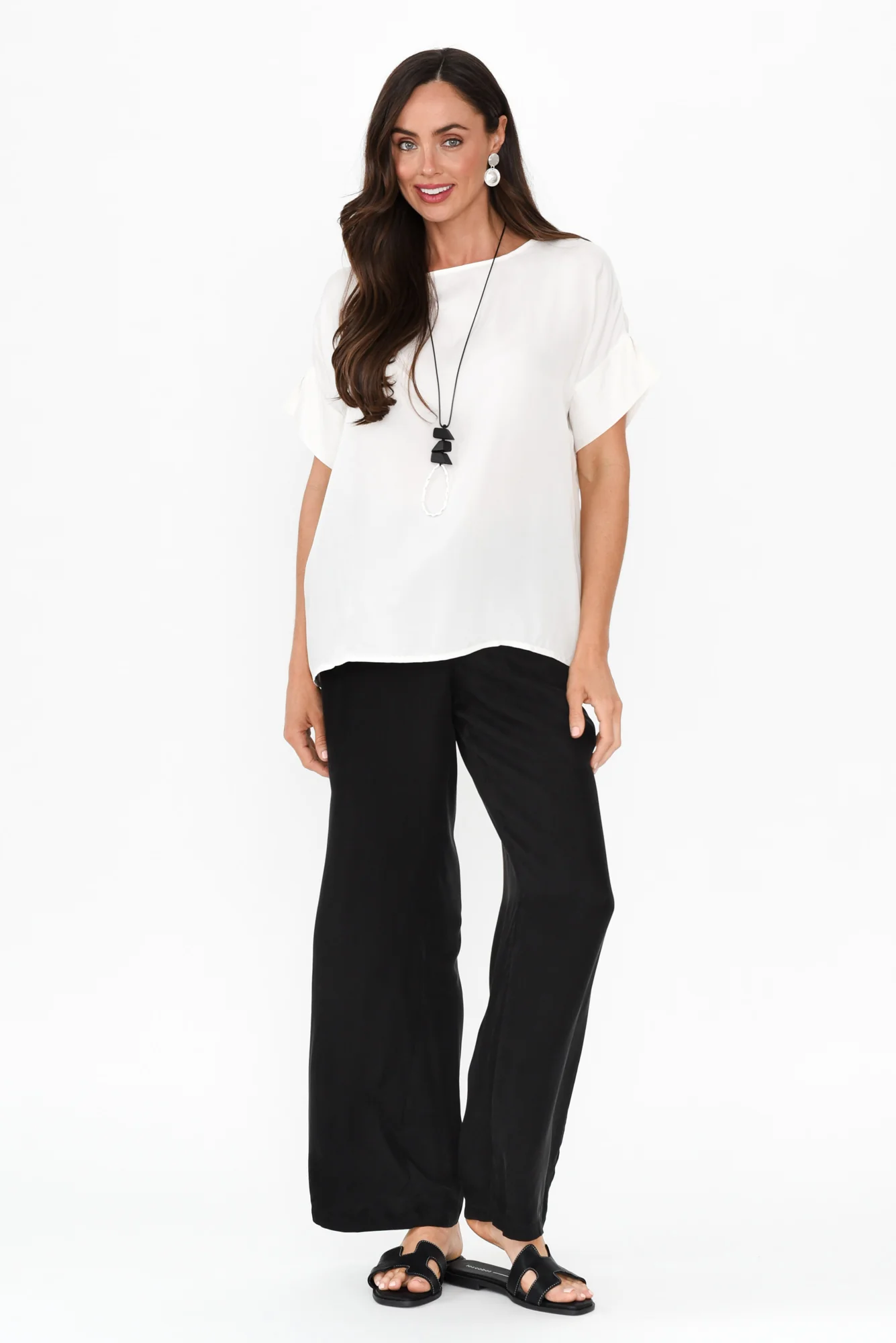 Greta Ivory Cupro Top