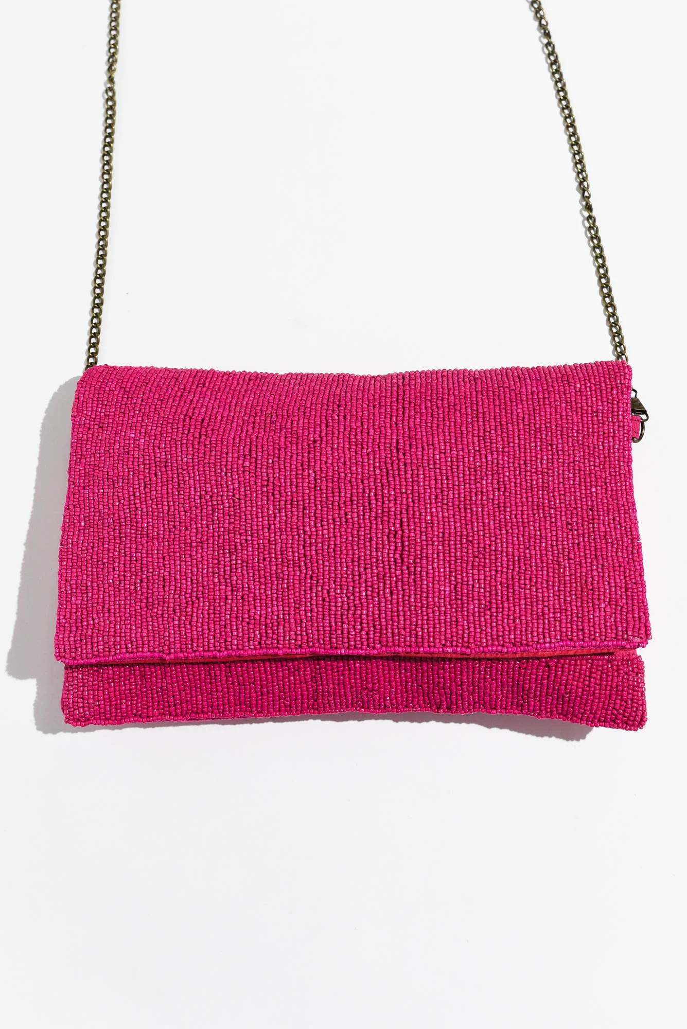 Nerissa Hot Pink Beaded Clutch