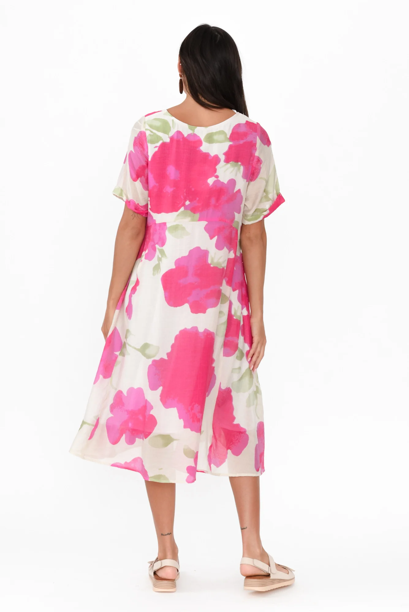 Sora Pink Floral Crescent Dress