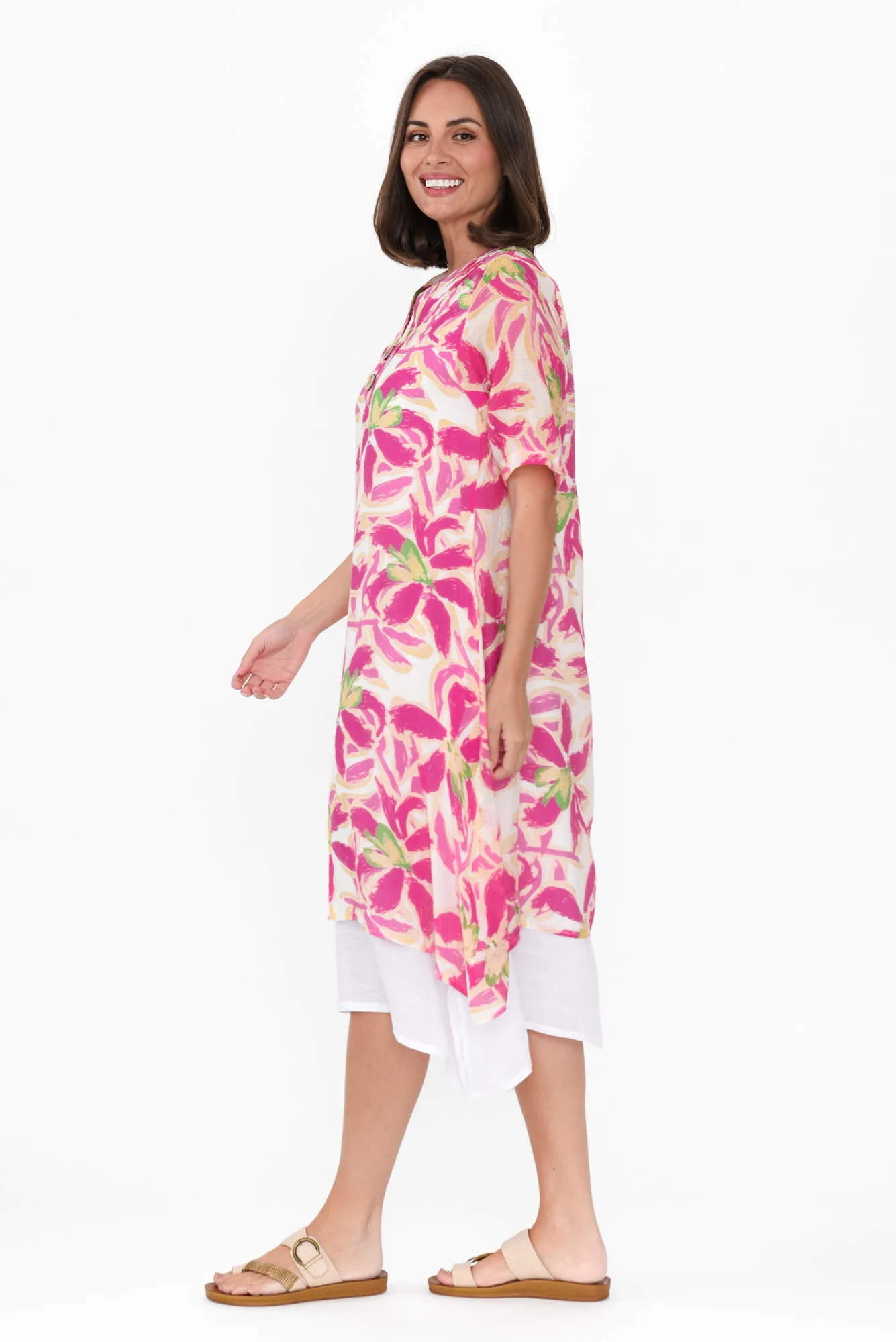 Nala Fuchsia Floral Layers Dress
