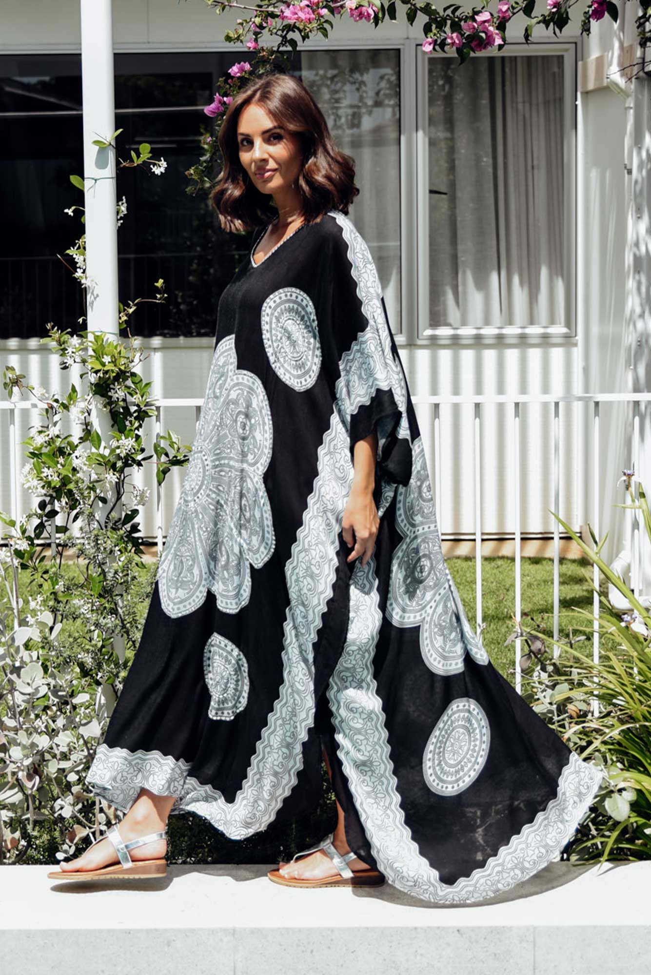 Black Sequin Maxi Kaftan