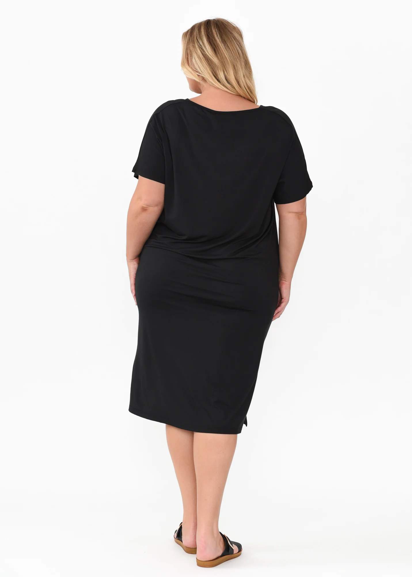 Dennis Black Bamboo V Neck Dress