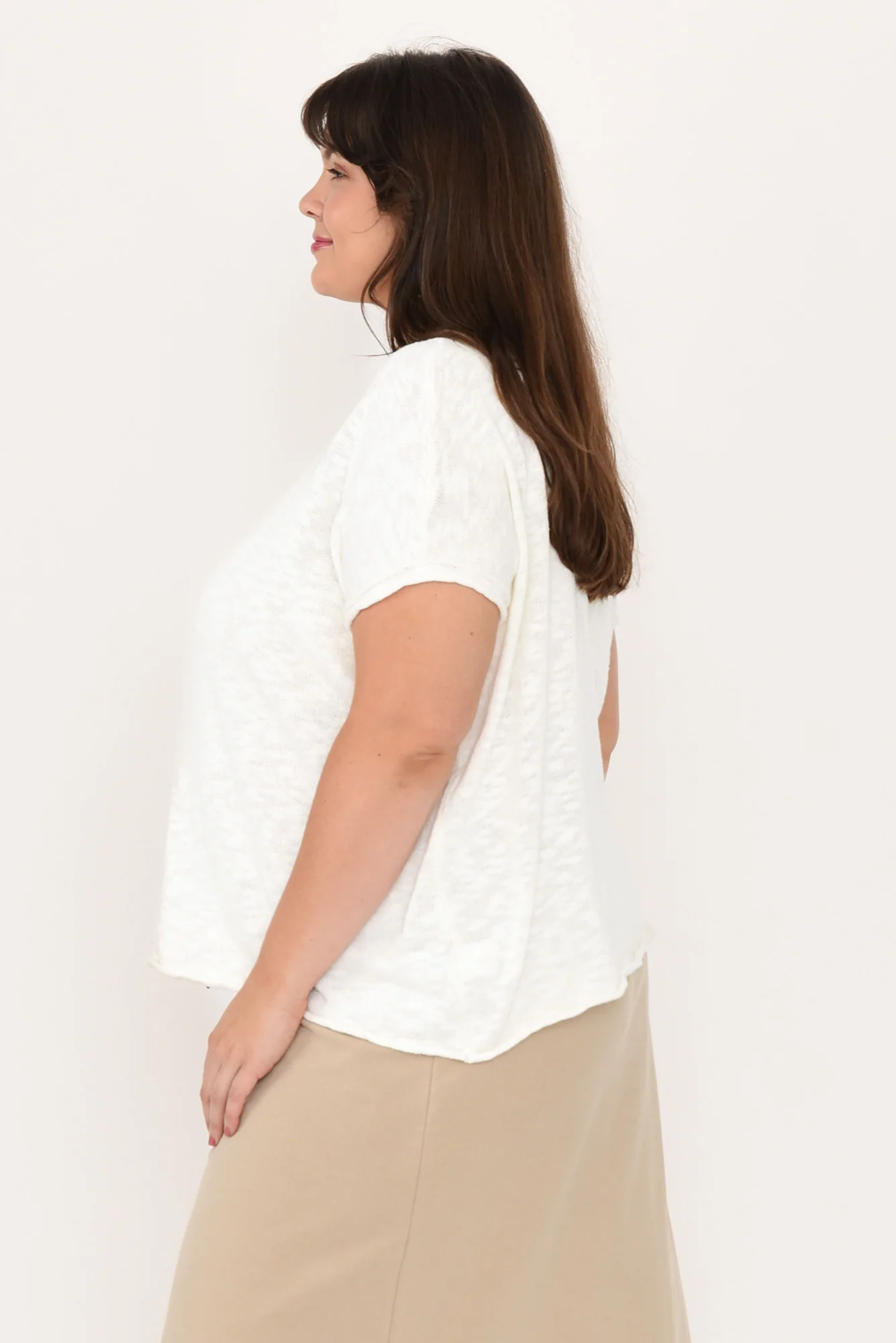 Saxon White Oversized Knit Top