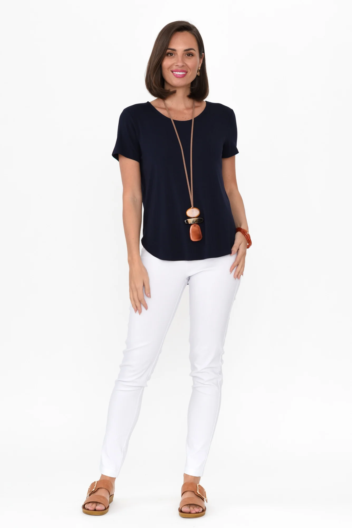Janis Navy Bamboo Tee