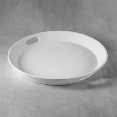 Round Serving Tray with Handles