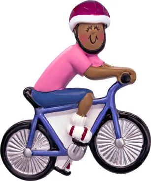 Bicycle Rider: Female, African-American Ornament