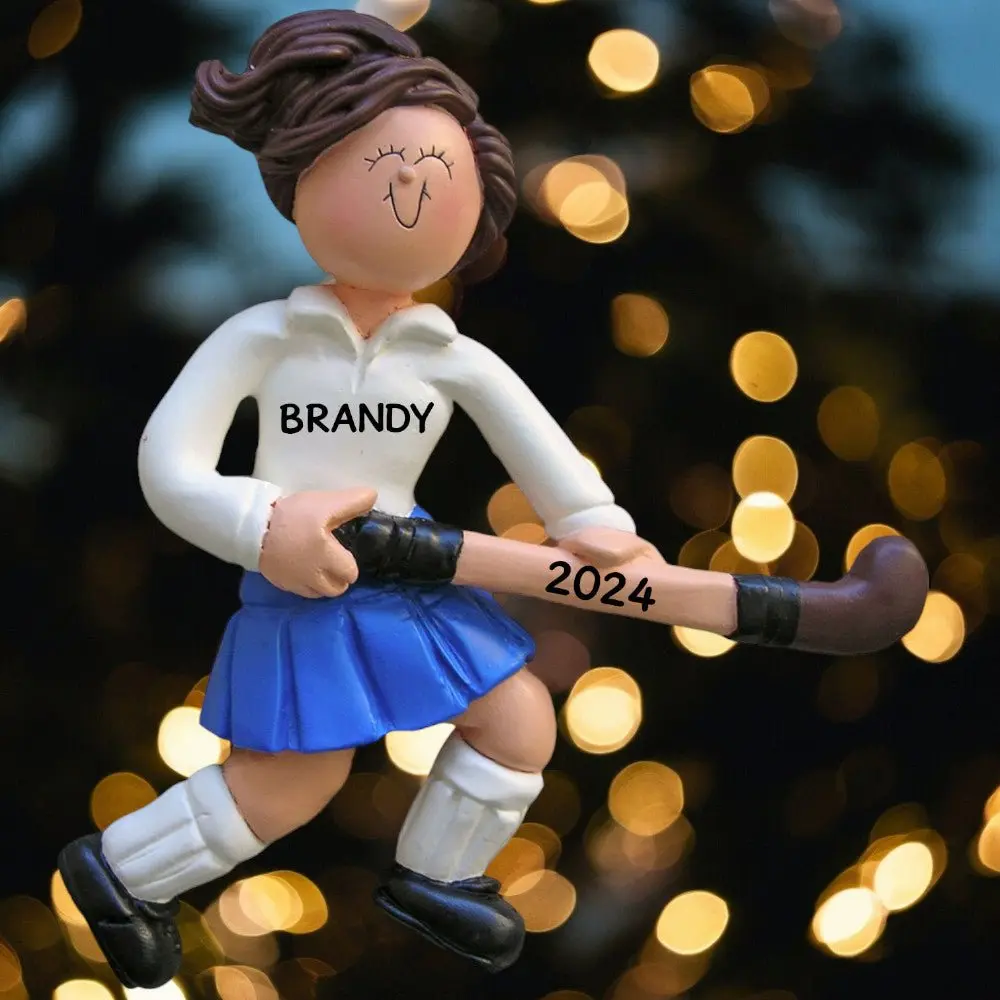 Field Hockey: Female, Brown  Ornament