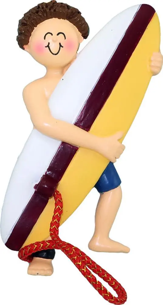 Surfer: Male, Brown  Ornament