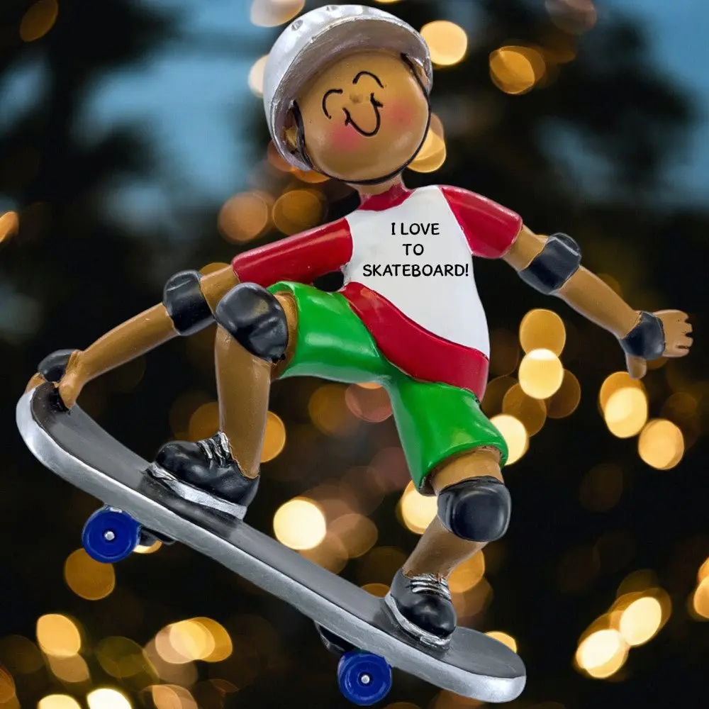 Skateboarder: African-American  Ornament