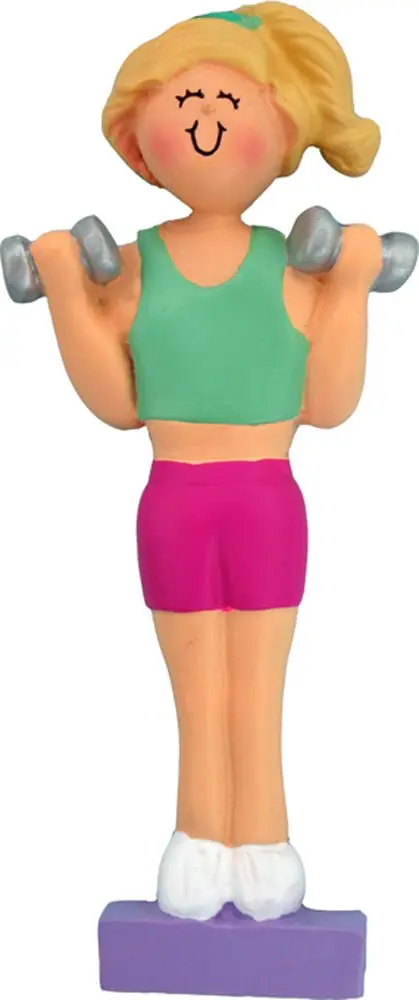 Weight Lifter: Female, Blonde  Ornament