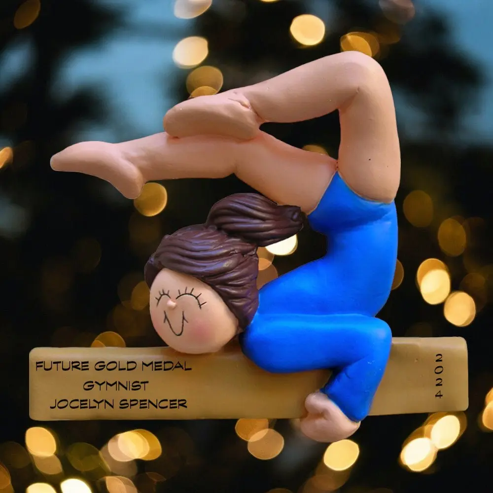 Gymnast: Female, Brown  Ornament