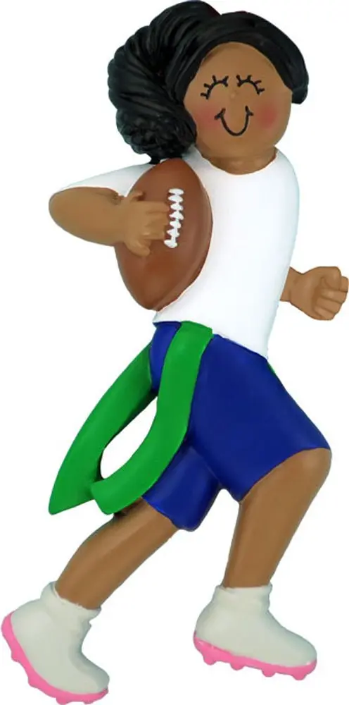 Flag Football: Female, African-American  Ornament
