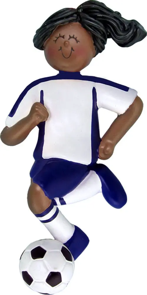 Soccer, Dribbling  Ornament Featuring Male and Female Players