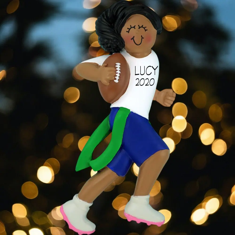 Flag Football: Female, African-American  Ornament