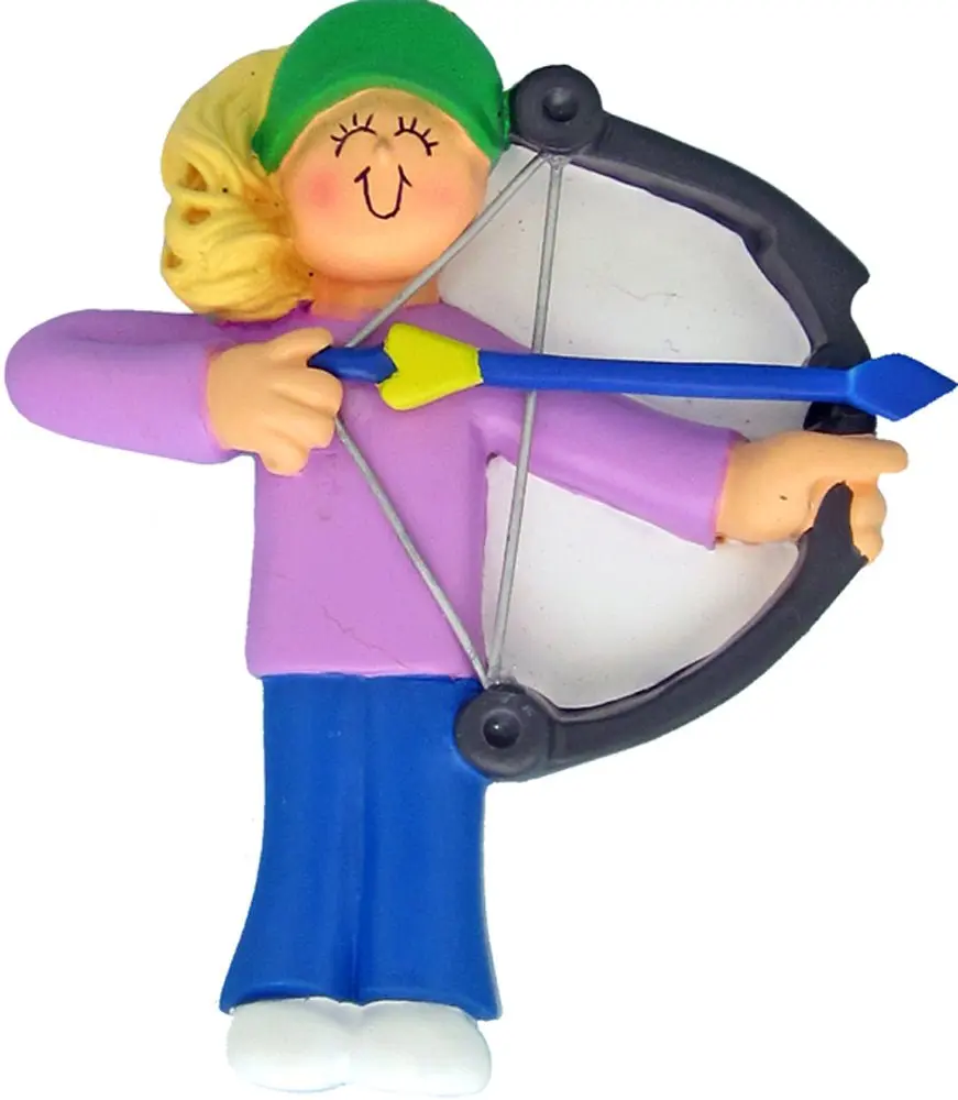 Archery: Male and Female Ornaments Featuring Detailed Archer Figures