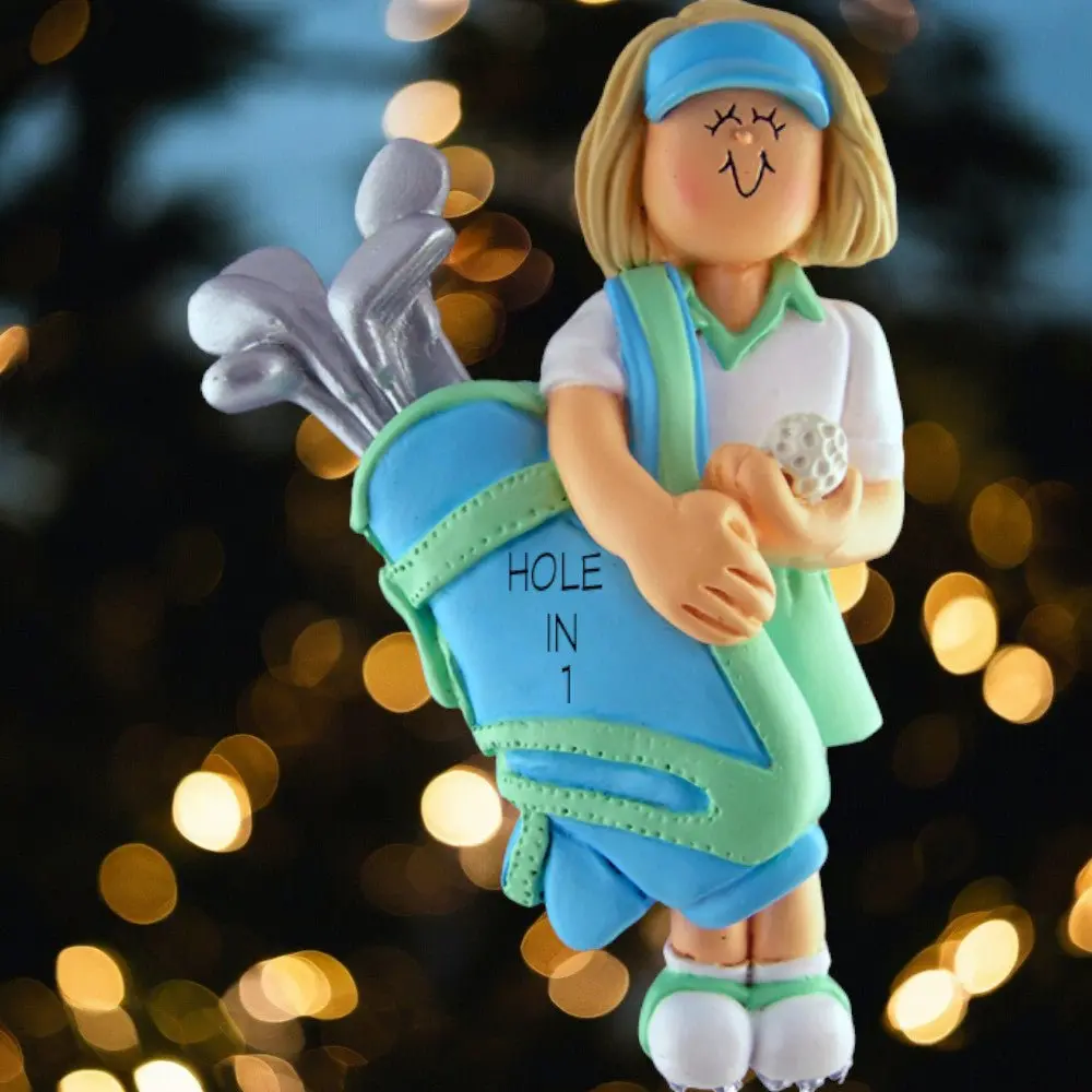 Golfer: Female, Blonde  Ornament