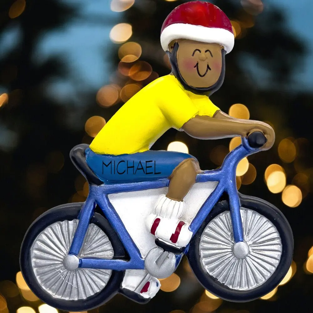 Bicycle Rider: Male, African-American  Ornament