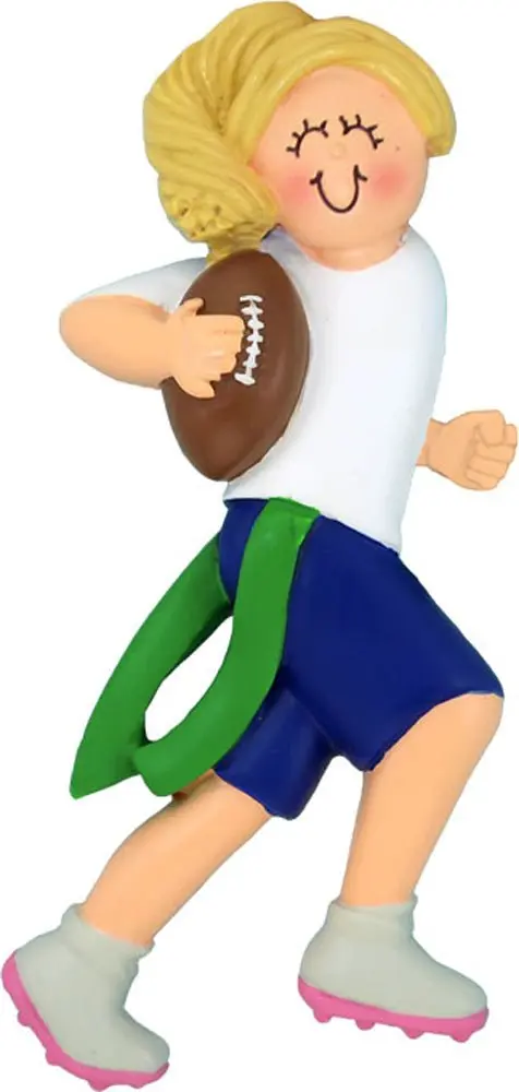 Flag Football: Female, Blonde  Ornament