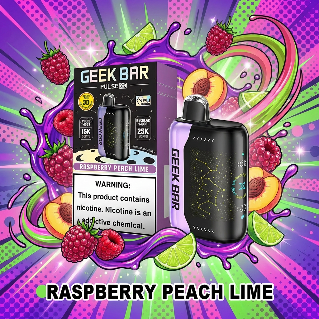 Geek Bar Pulse X 25K Puffs Disposable Raspberry Peach Lime